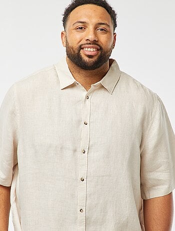 Camisa de lino de manga corta