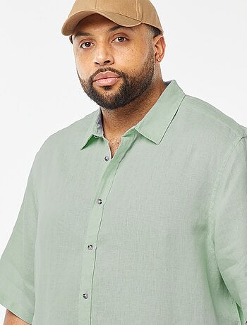 Camisa de lino de manga corta