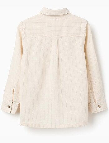 Camisa de lino de manga larga a rayas