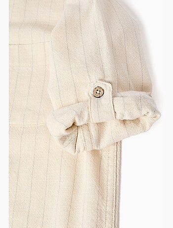 Camisa de lino de manga larga a rayas