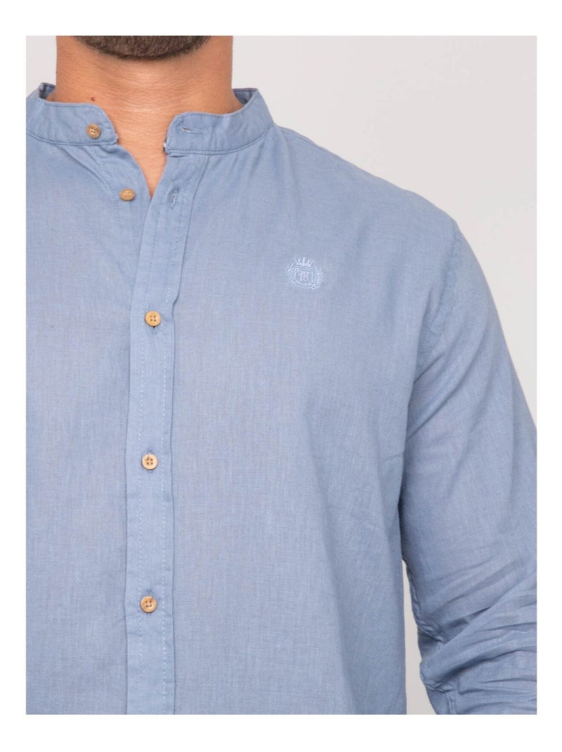 Camisa de lino de manga larga DUCHERO Azul - Kiabi