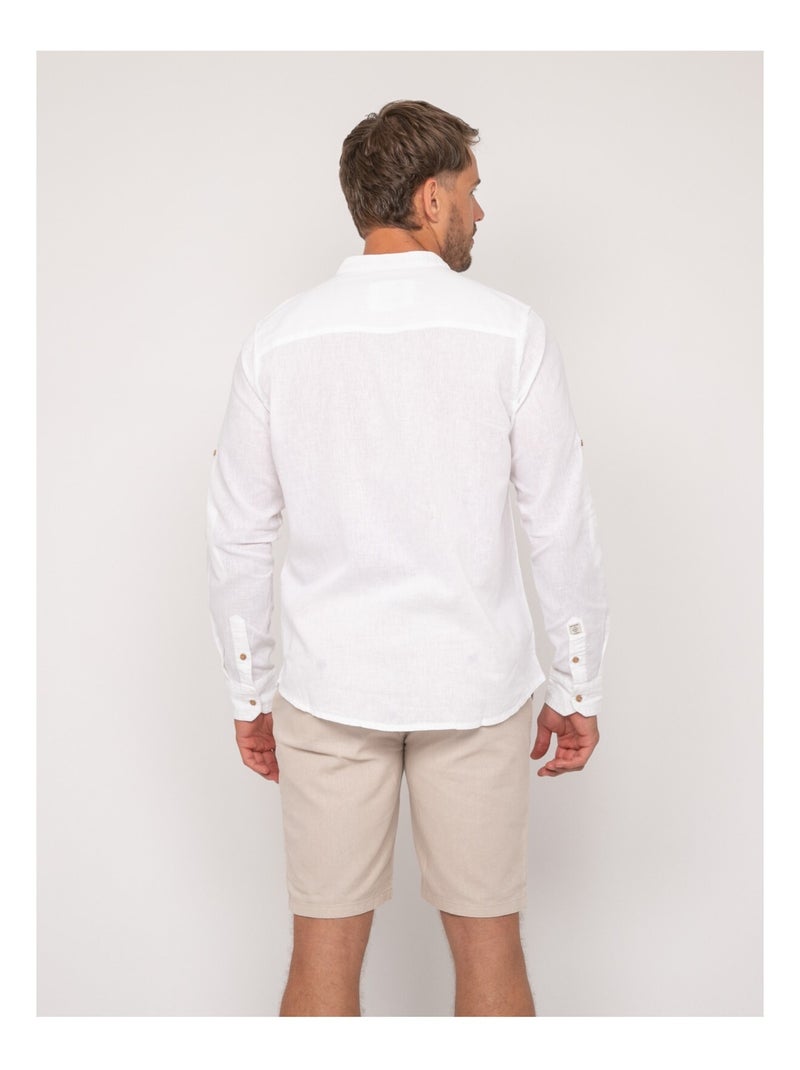 Camisa de lino de manga larga DUCHERO Blanco - Kiabi