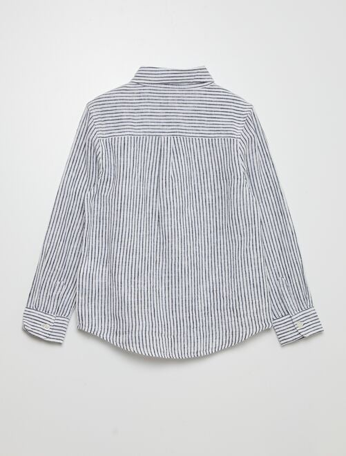 Camisa de lino de rayas finas - Kiabi