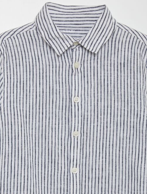 Camisa de lino de rayas finas - Kiabi