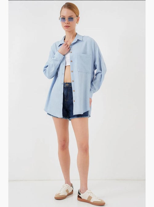 Camisa de lino extragrande bdart - Kiabi Camisa de lino extragrande bdart - Kiabi