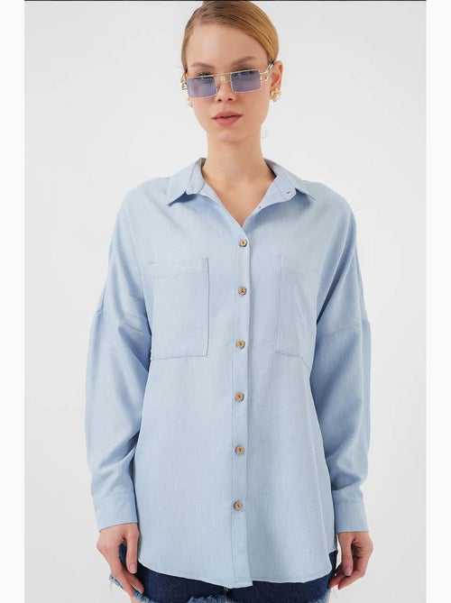 Camisa de lino extragrande bdart - Kiabi Camisa de lino extragrande bdart - Kiabi