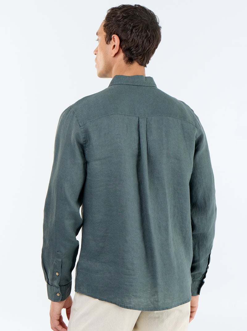Camisa de lino Kaki - Kiabi