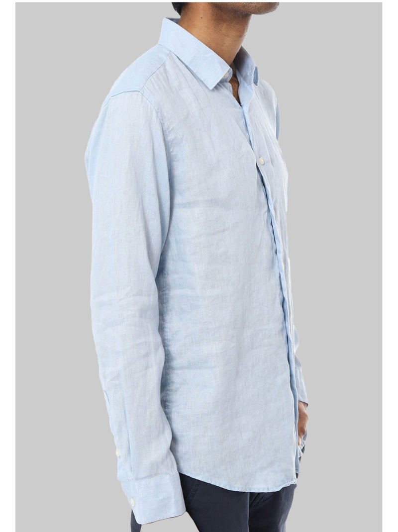 Camisa de lino Kebello Azul cielo - Kiabi