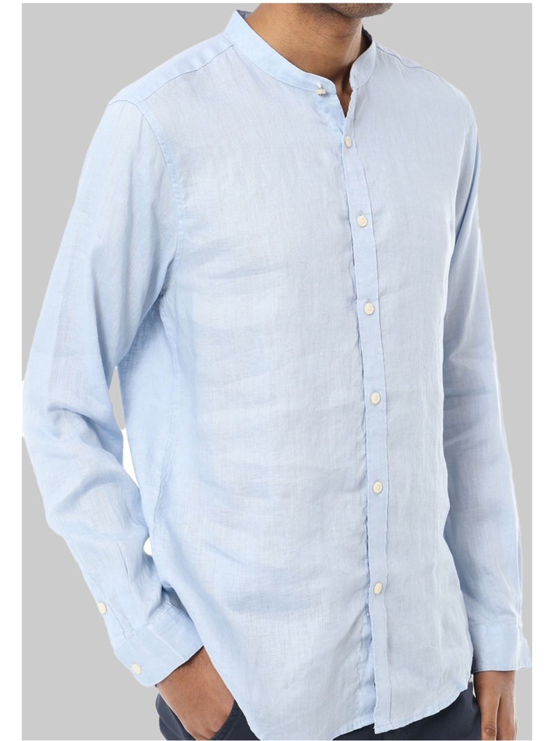 Camisa de lino Kebello Azul cielo - Kiabi
