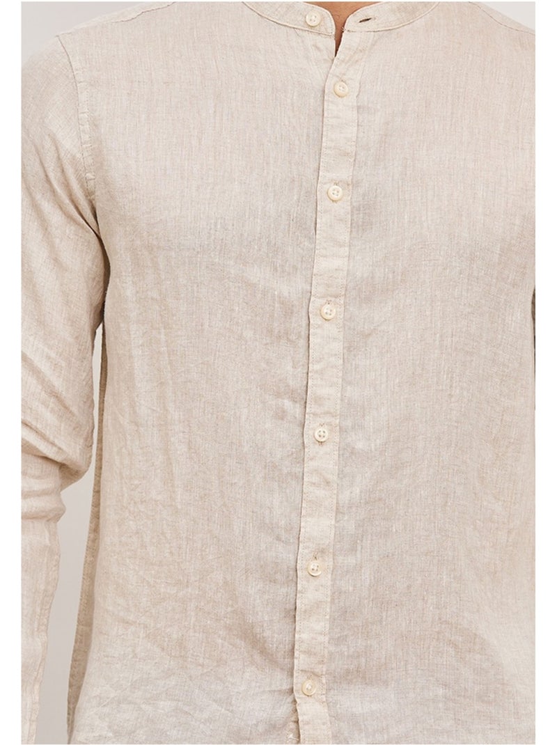 Camisa de lino Kebello Beige - Kiabi