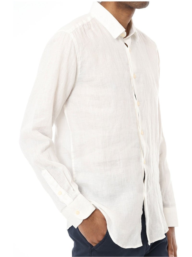 Camisa de lino Kebello Blanco - Kiabi