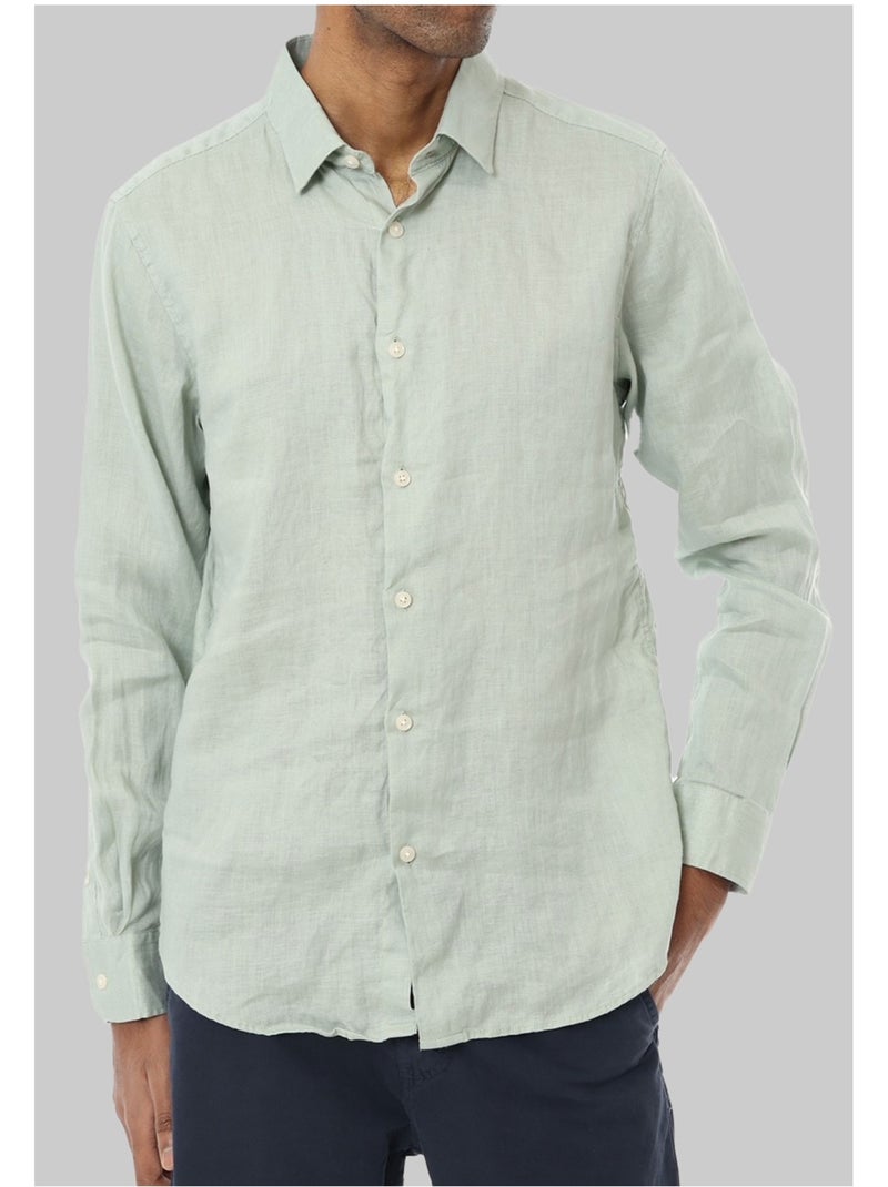 Camisa de lino Kebello Verde - Kiabi