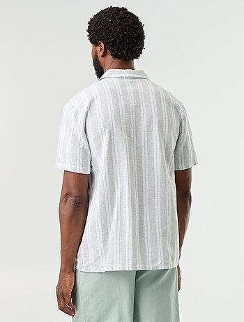 Camisa de lino mezclado a rayas