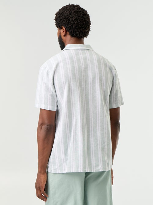 Camisa de lino mezclado a rayas - Kiabi