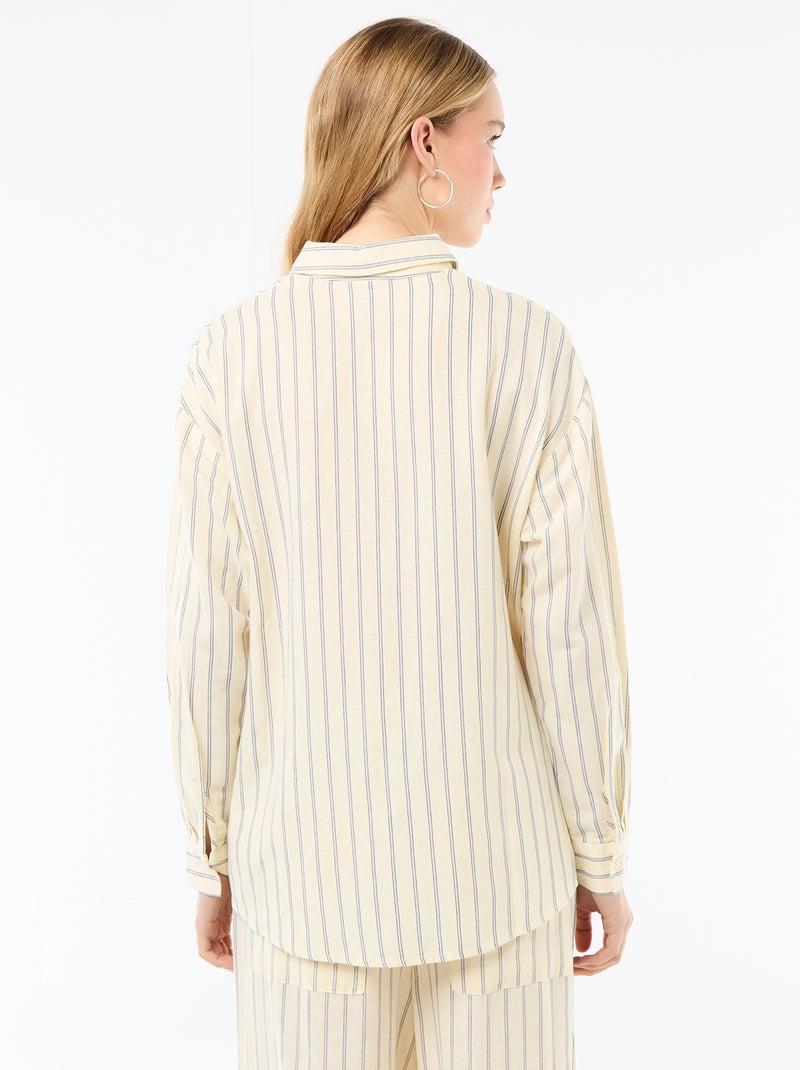 Camisa de lino mezclado Amarillo - Kiabi