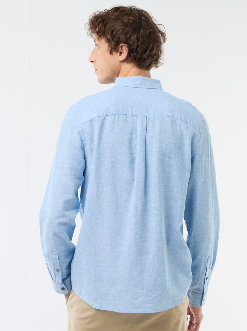 Camisa de lino mezclado Azul cielo - Kiabi