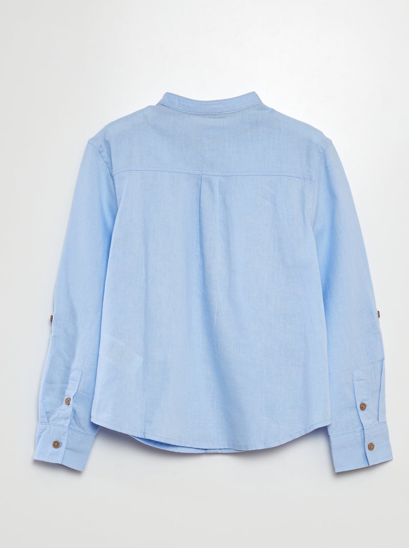 Camisa de lino mezclado AZUL - Kiabi