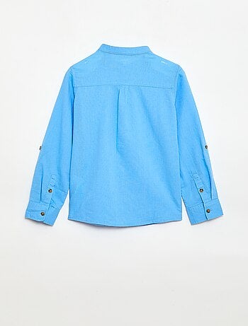 Camisa rayada de lino mezclado