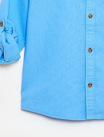 Camisa rayada de lino mezclado