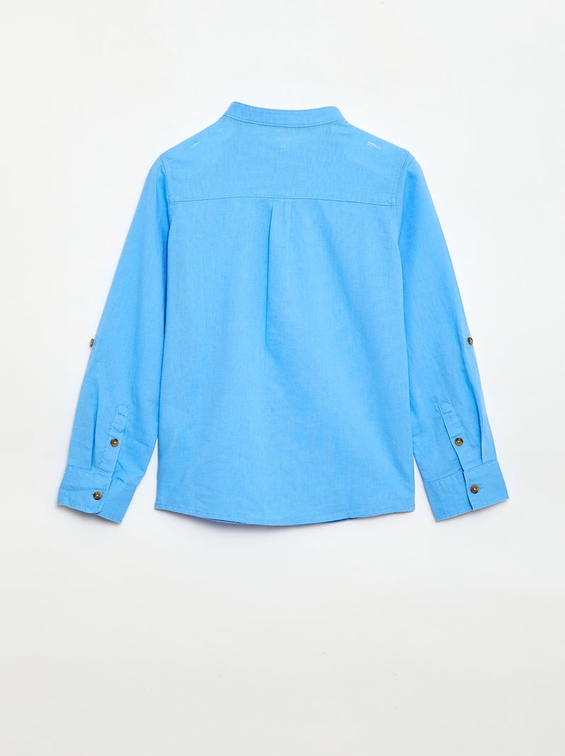 Camisa de lino mezclado Azul - Kiabi