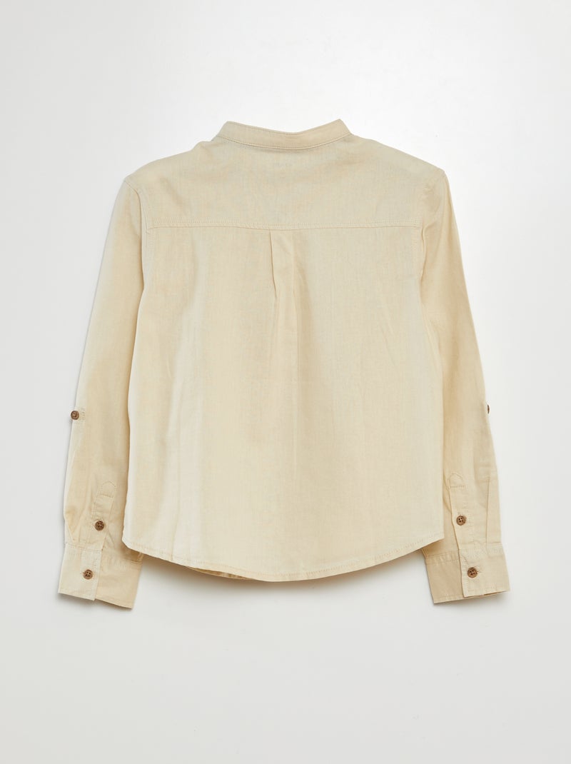 Camisa de lino mezclado BEIGE - Kiabi
