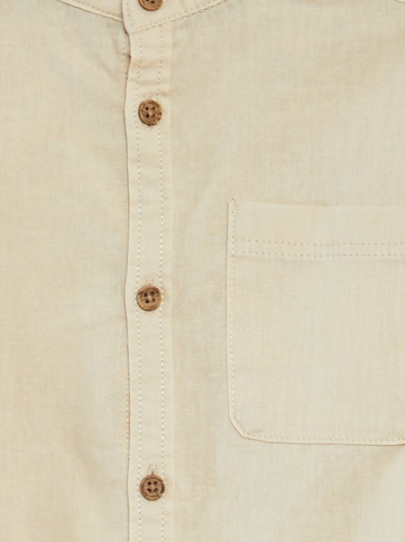 Camisa de lino mezclado BEIGE - Kiabi