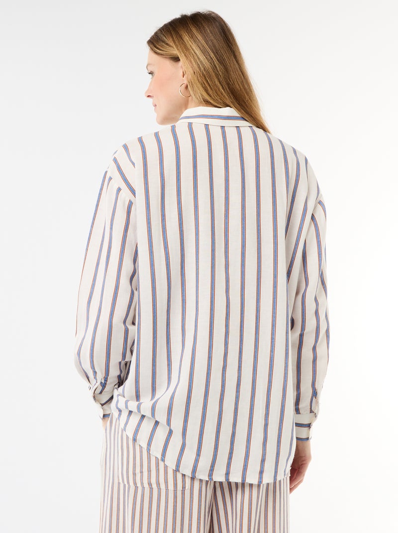 Camisa de lino mezclado Beige - Kiabi