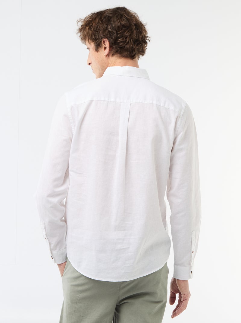 Camisa de lino mezclado Blanco - Kiabi