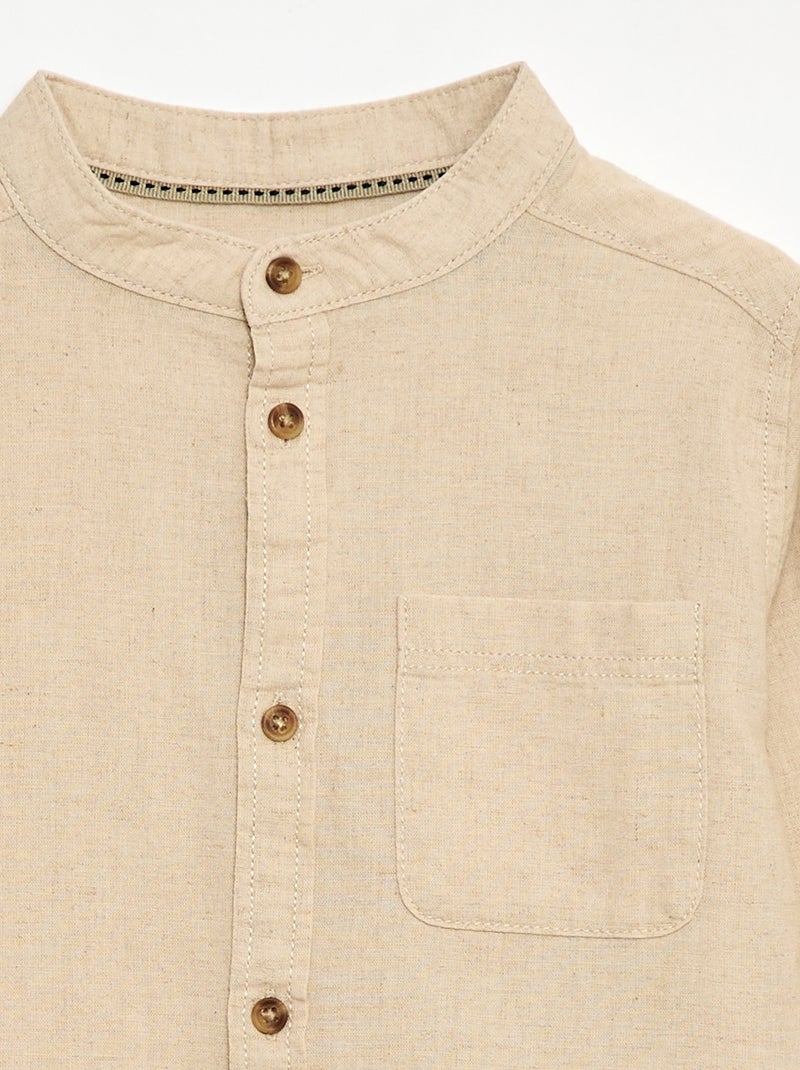 Camisa de lino mezclado Blanco - Kiabi