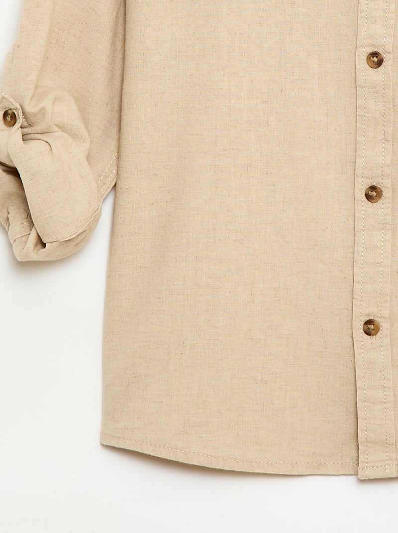 Camisa de lino mezclado Blanco - Kiabi