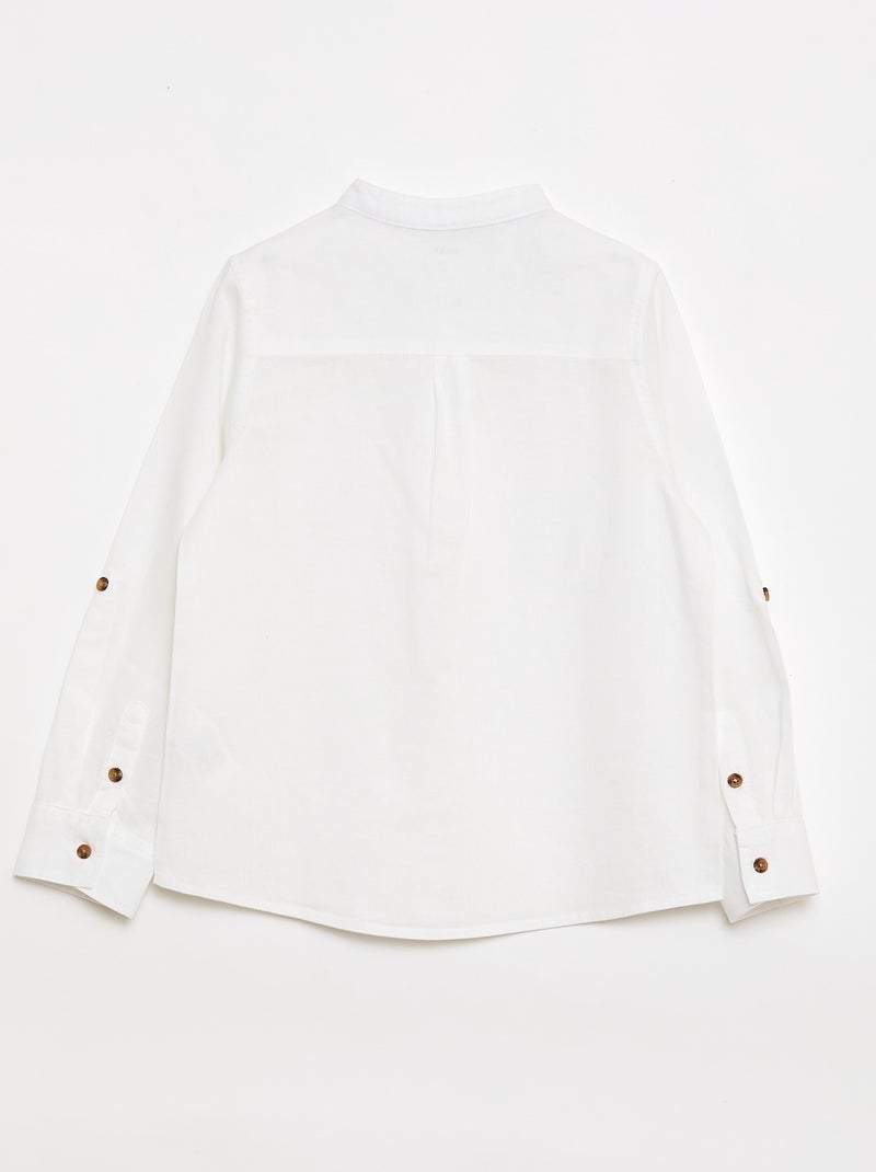 Camisa de lino mezclado Blanco - Kiabi
