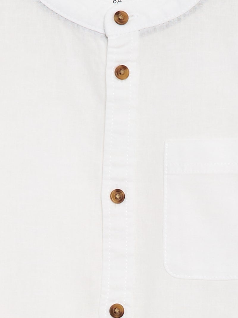 Camisa de lino mezclado Blanco - Kiabi