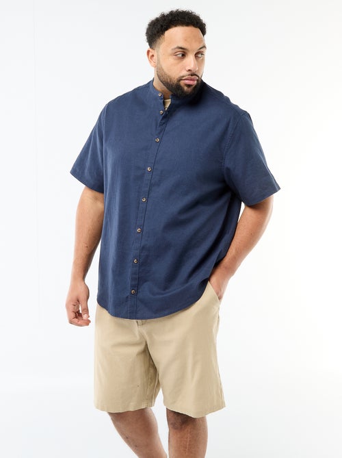 Camisa de lino mezclado de manga corta - Kiabi