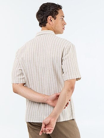Camisa de lino mezclado de manga corta