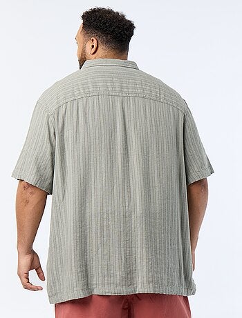 Camisa de lino mezclado de manga corta