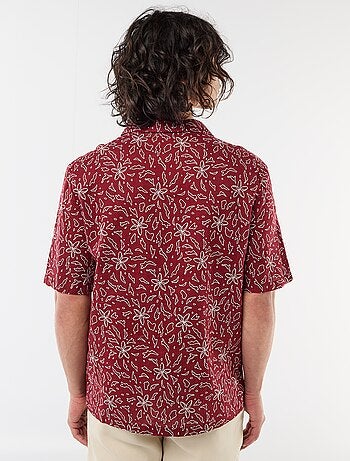 Camisa de lino mezclado de manga corta