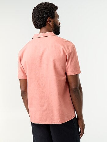 Camisa de lino mezclado de manga corta