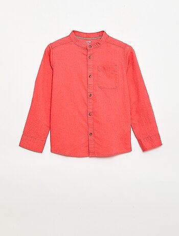 Camisa rayada de lino mezclado