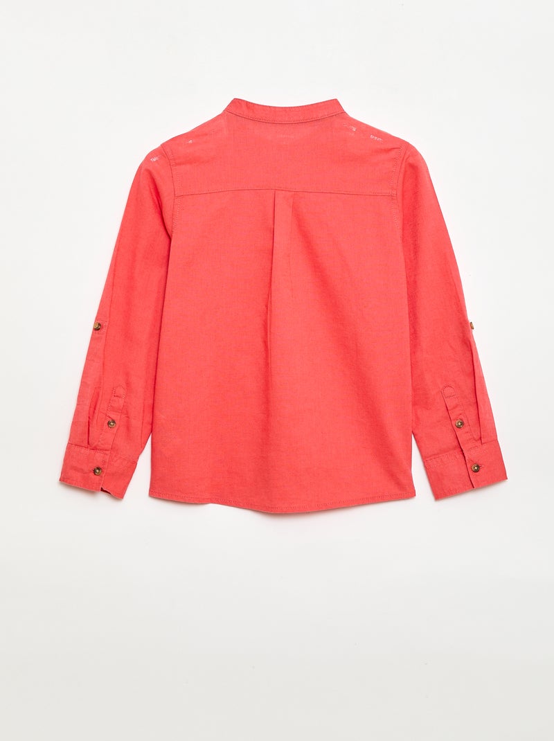 Camisa de lino mezclado Naranja - Kiabi