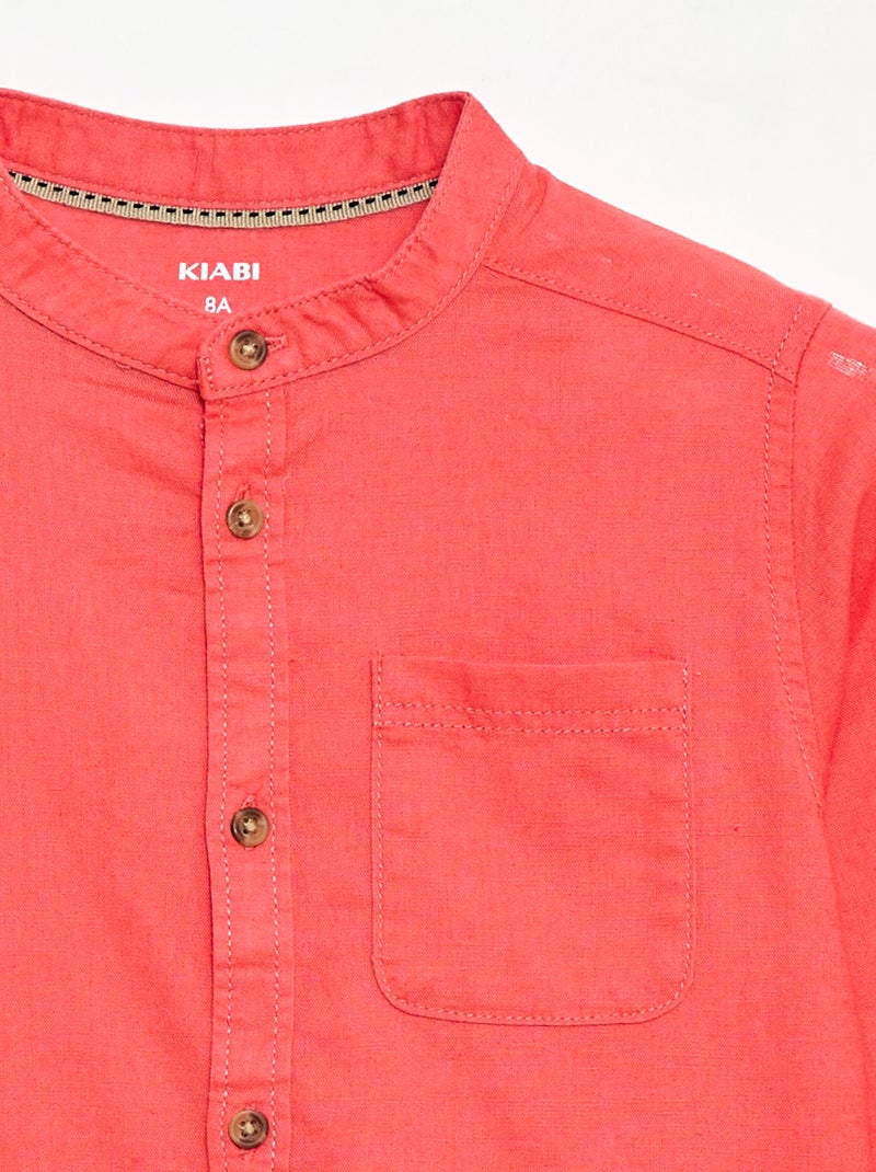 Camisa de lino mezclado Naranja - Kiabi