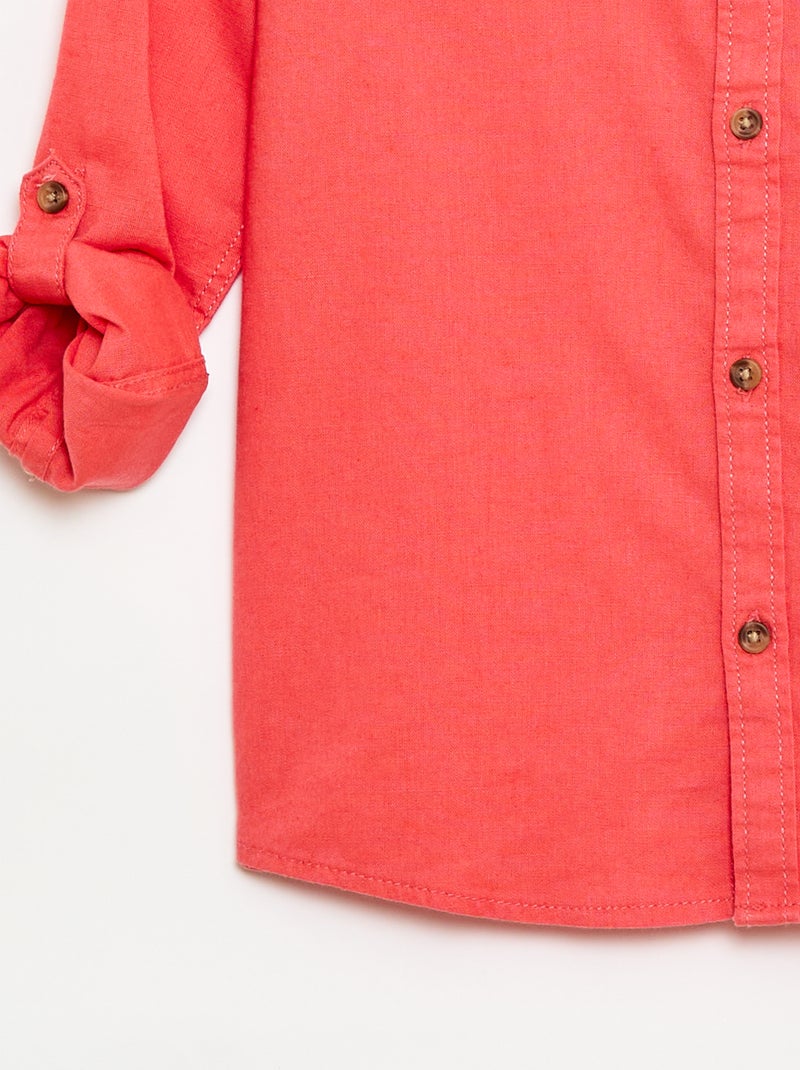 Camisa de lino mezclado Naranja - Kiabi
