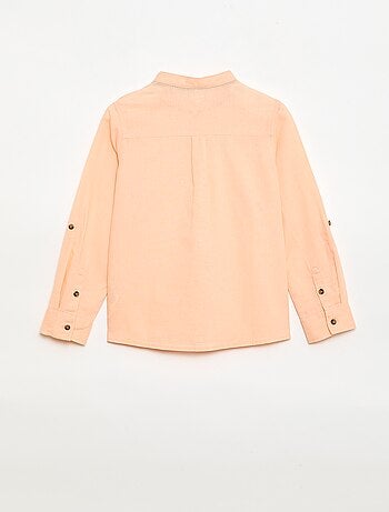 Camisa rayada de lino mezclado