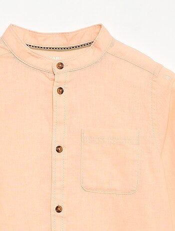 Camisa rayada de lino mezclado