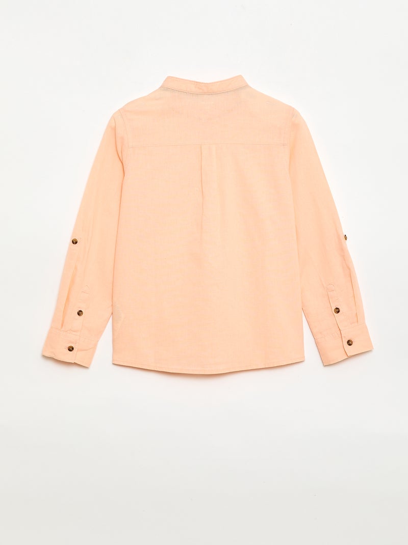 Camisa de lino mezclado Naranja - Kiabi