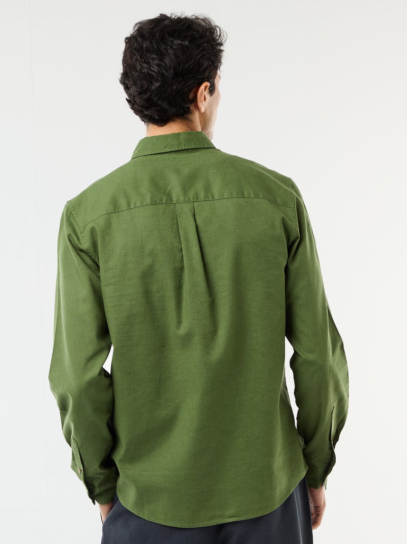 Camisa de lino mezclado Verde - Kiabi