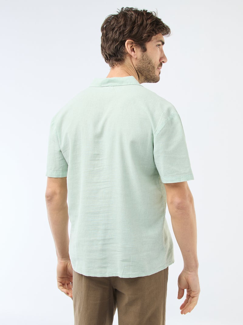 Camisa de lino mezclado Verde - Kiabi