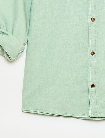 Camisa rayada de lino mezclado