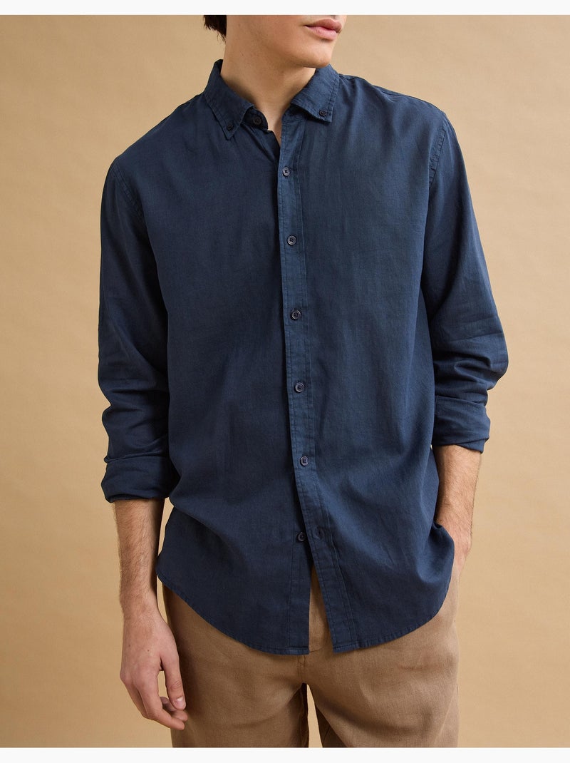 Camisa de lino, MO Fashion Azul - Kiabi