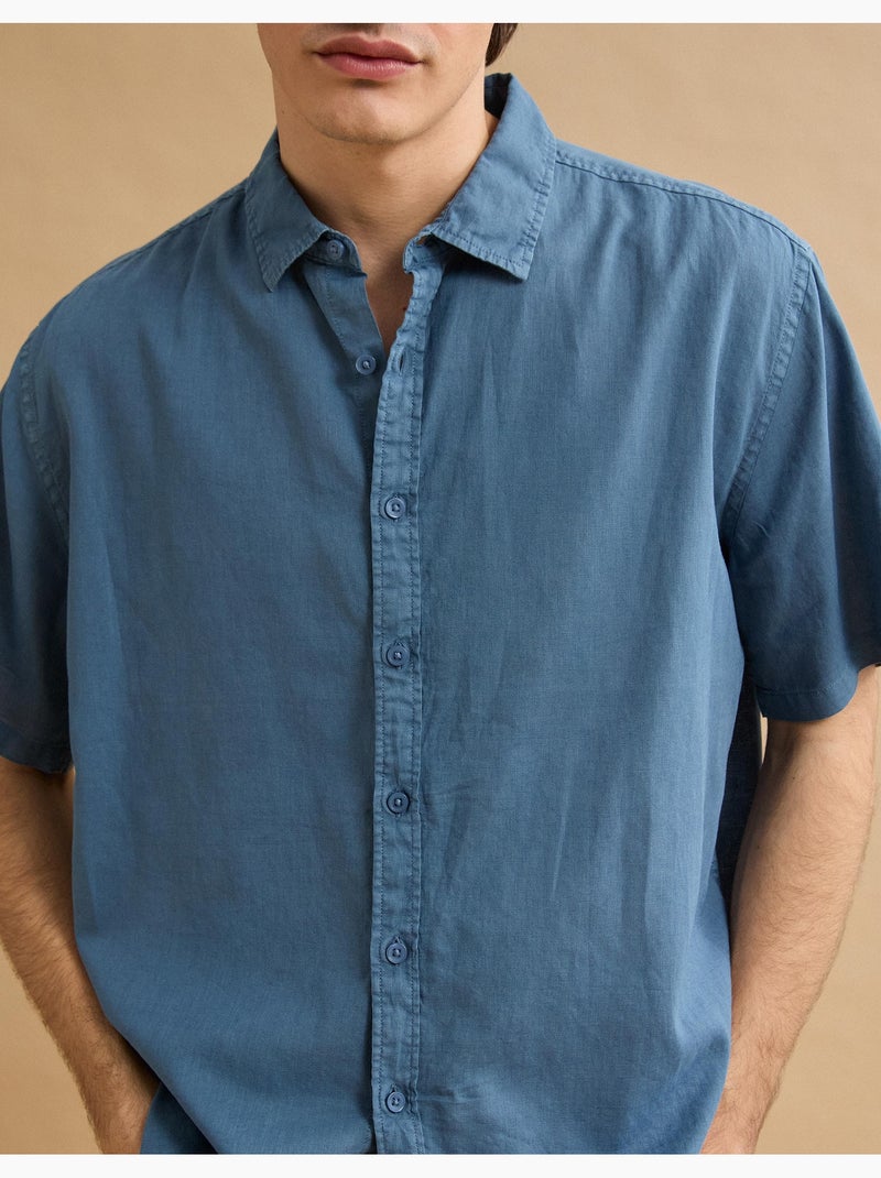 Camisa de lino, MO Fashion Azul - Kiabi