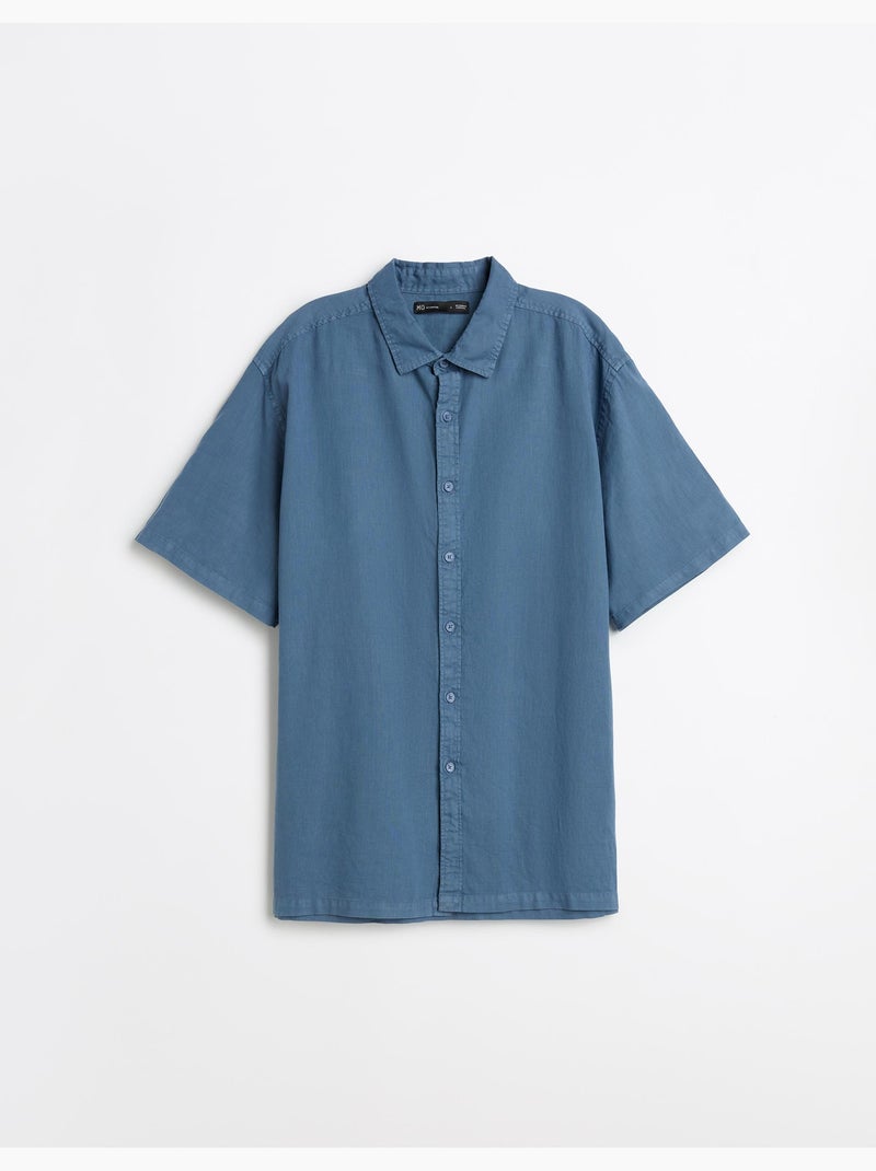 Camisa de lino, MO Fashion Azul - Kiabi